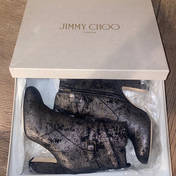 Jimmy Choo Mitchell Metallic Dotted Suede Bootie - Picture 1 of 4